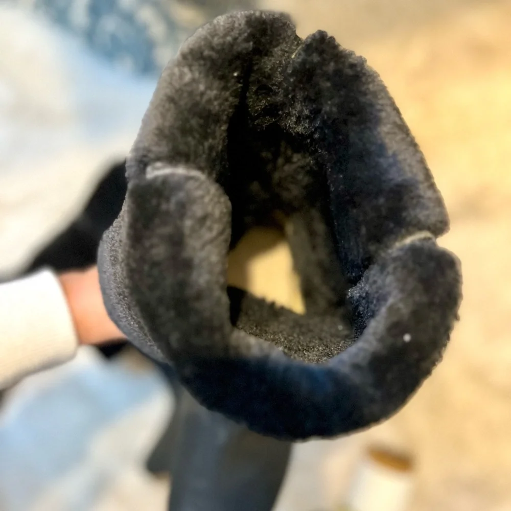 UGG Black Tall Wedge Winter Boots - Picture 12 of 16